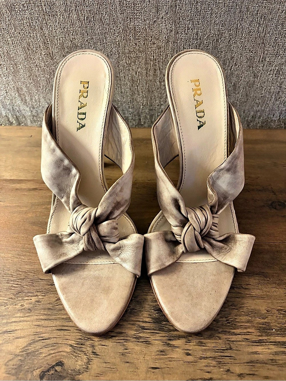 Prada Bow Detail Heels in Brown 7.5